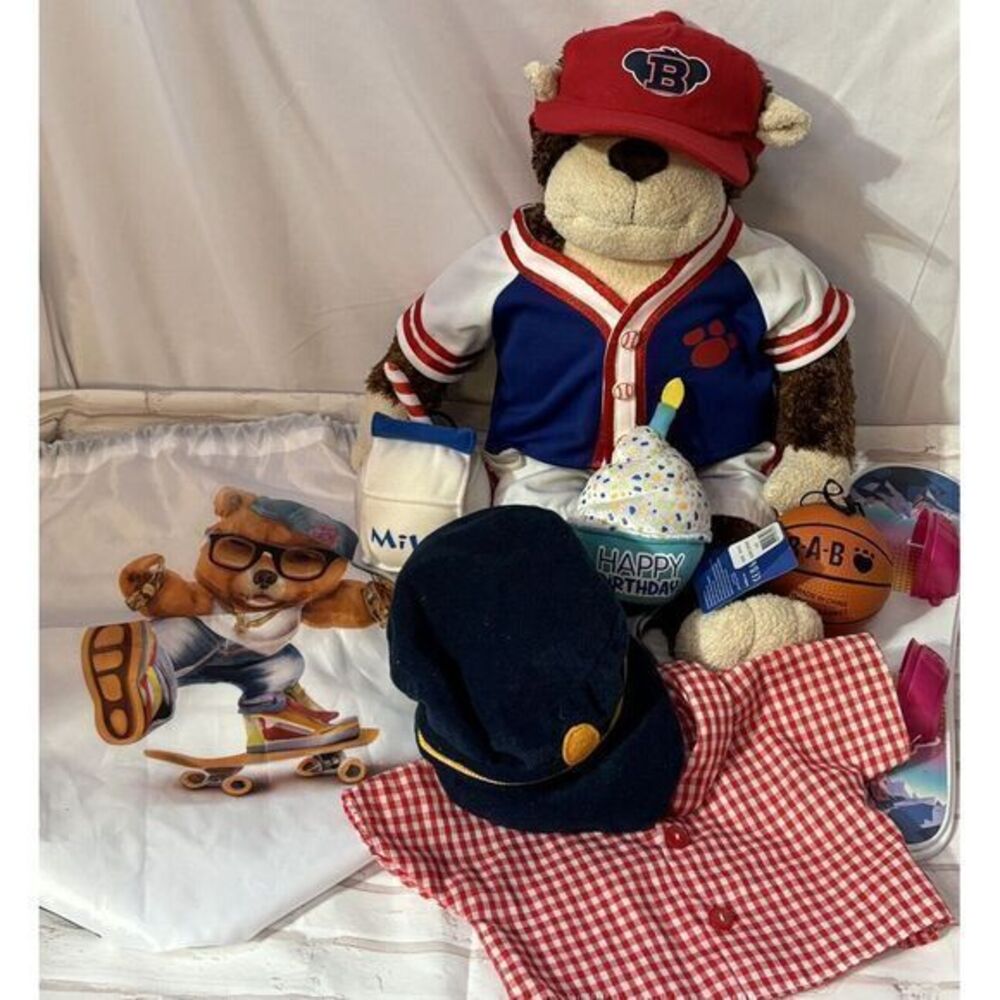 Build A Bear Marvelous Monkey Chimp Plush Retired Brown Monkey 17" W/ Many Extra